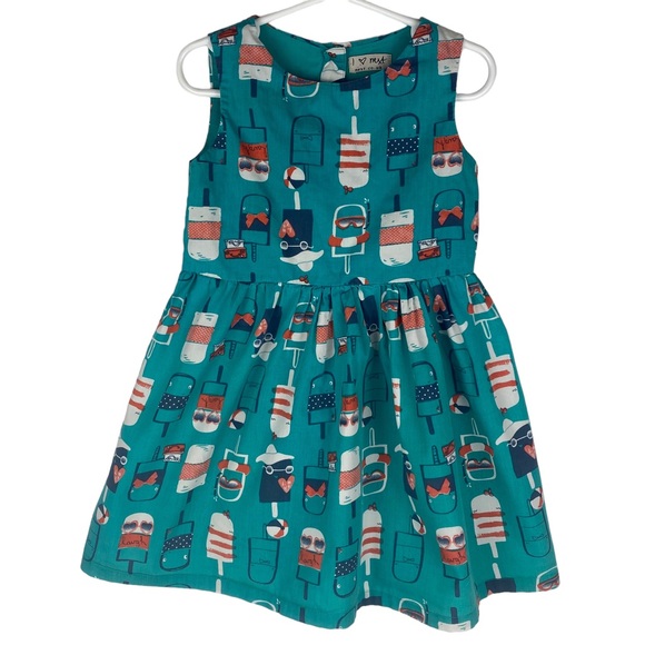 Next Girls Popsicle Cotton Sleeveless Dress - Size 3-4 yrs - Picture 1 of 7